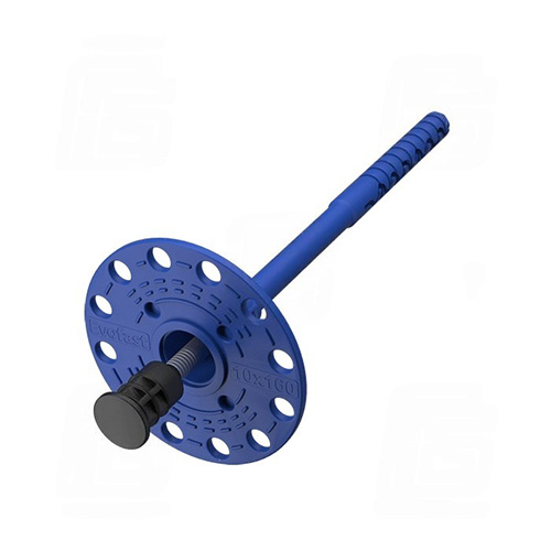 Фасадный тарельчатый дюбель с забивным распорным элементом из стали с накаткой и термоизолирующей головкой TD 8х160 M3, Evofast